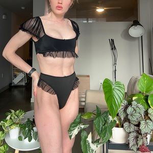 Dollskill MESH RUFFLE BIKINI SET